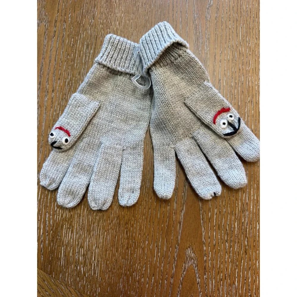Kids Halloween costume Monster Gray Finger Knit Gloves OSFM NWT